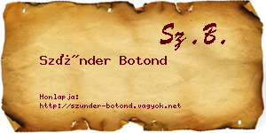 Szünder Botond névjegykártya